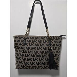 Michael Kors Jet Set EW Tassel Chain Tote/$248/Beige-Black